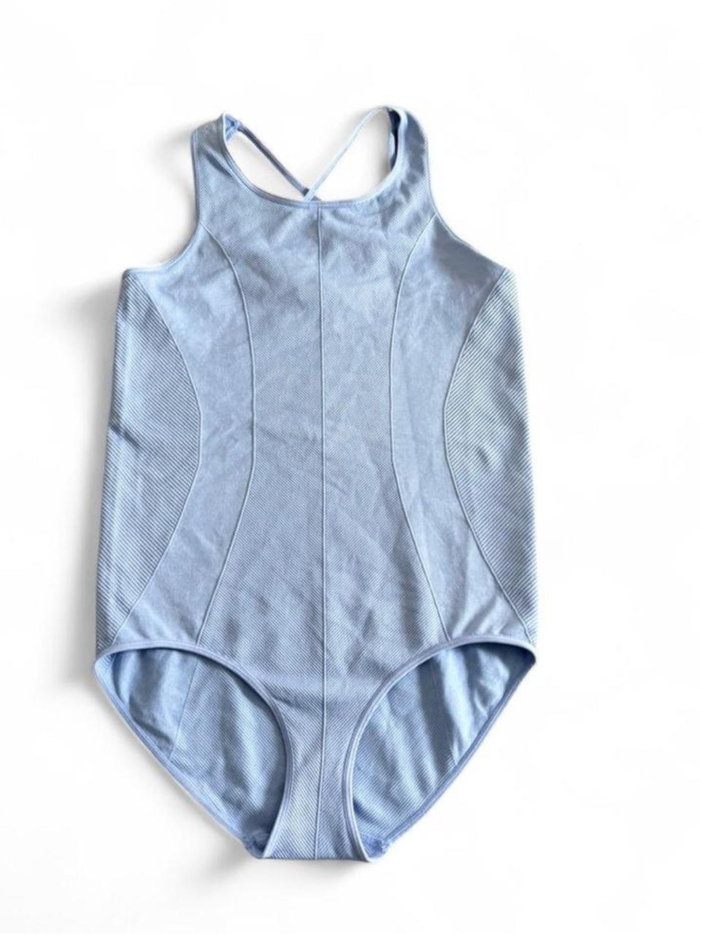 all in motion Light Blue Ribbed Tank Bodysuit